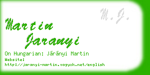 martin jaranyi business card